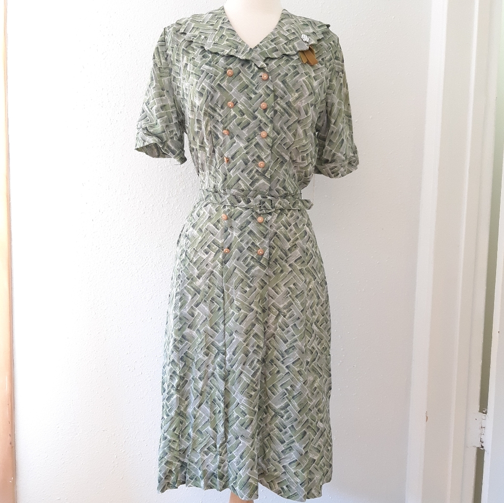 SOLD🍰NOS Vintage 40s 50s rayon dress - Picture 3 of 11
